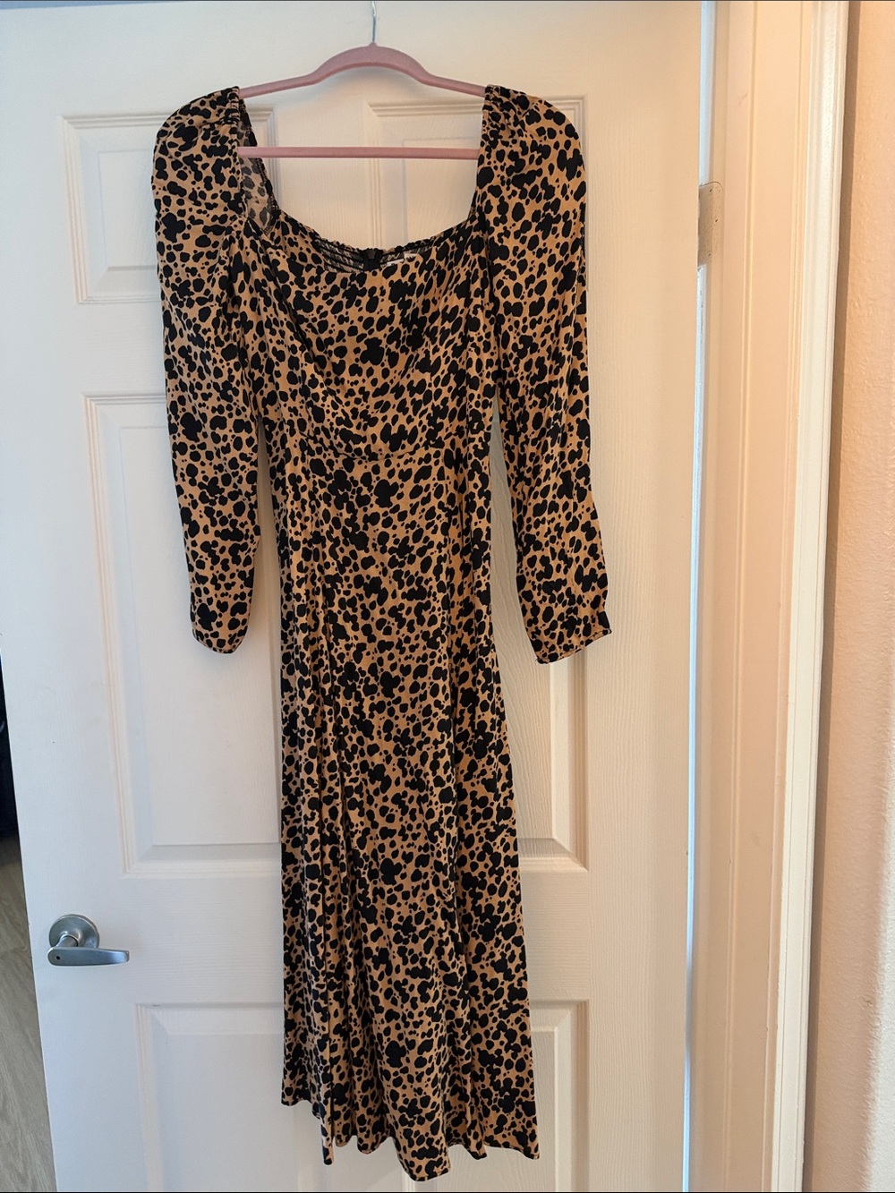 Reformation Leopard Long Sleeve Dress - Picture 3 of 4
